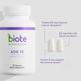 Biote Nutraceuticals ADK 10 | Immunity & Cardiovascular Support|90 Capsules BIOTE®
